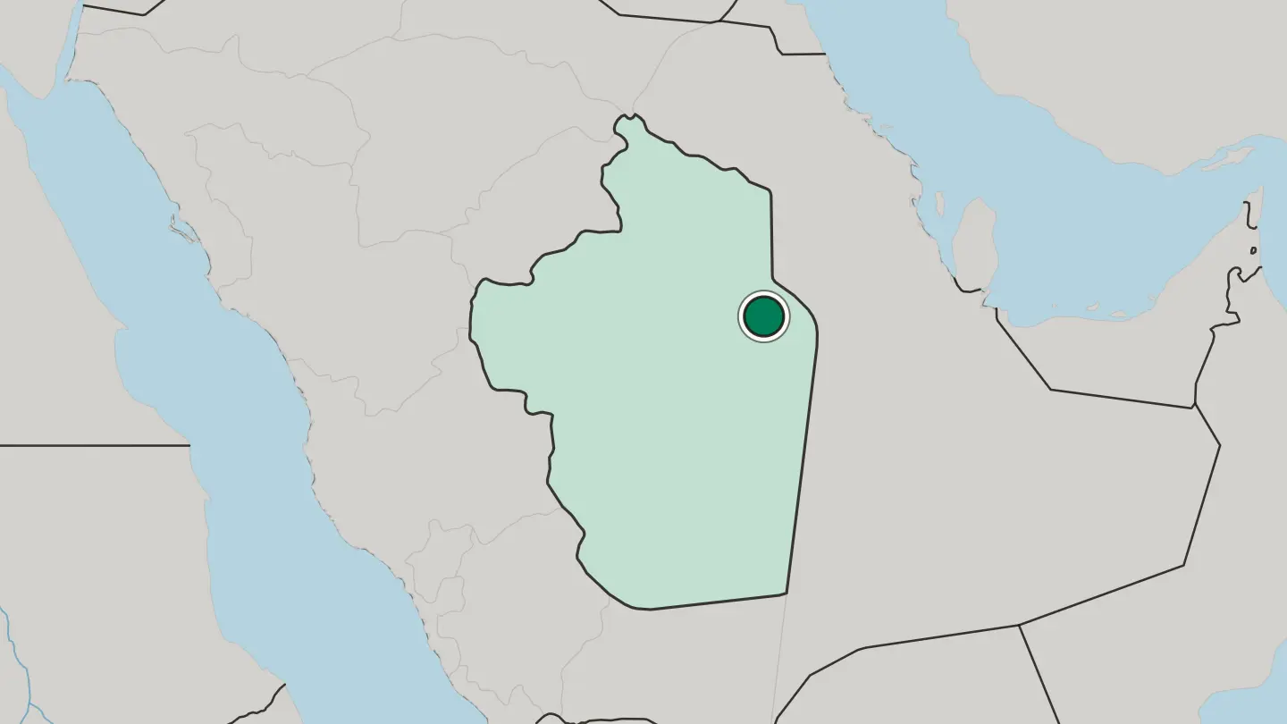 Map of Al Kharj in Saudi Arabia