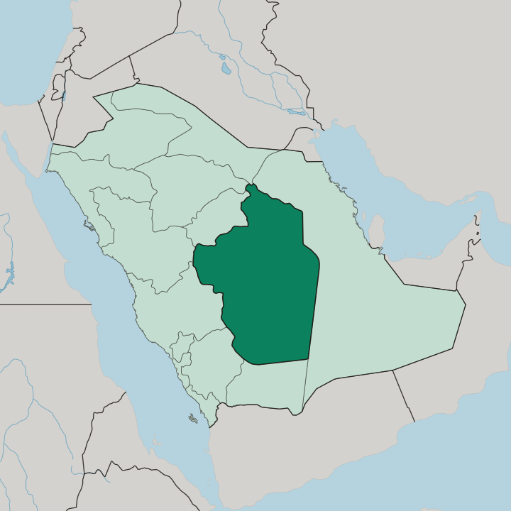 Map showing Riyadh Region — In Saudi Arabia