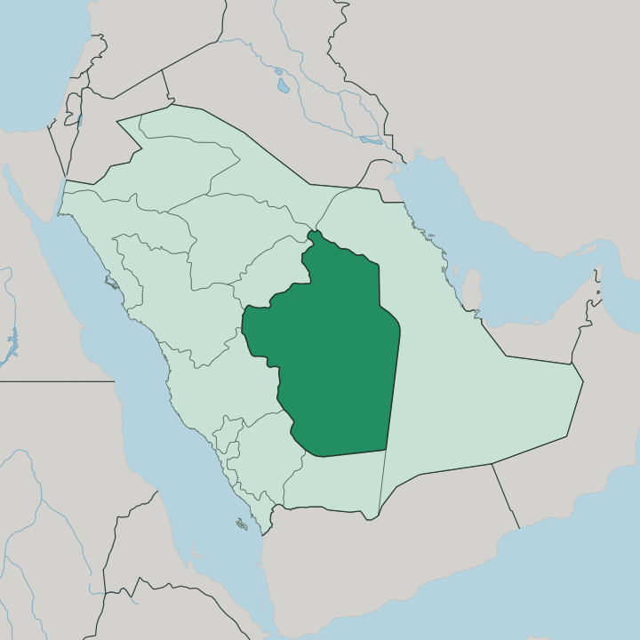 Map showing Riyadh Region — In Saudi Arabia