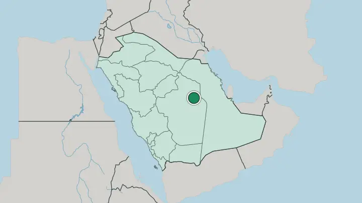 Map of Riyadh in Saudi Arabia
