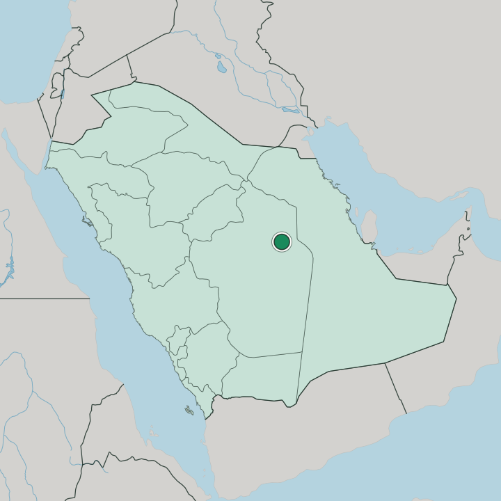 Map showing Riyadh — In Saudi Arabia