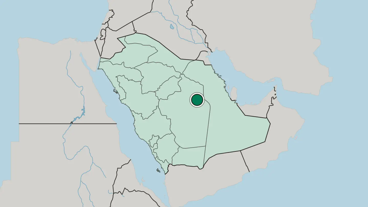 Map of Riyadh in Saudi Arabia