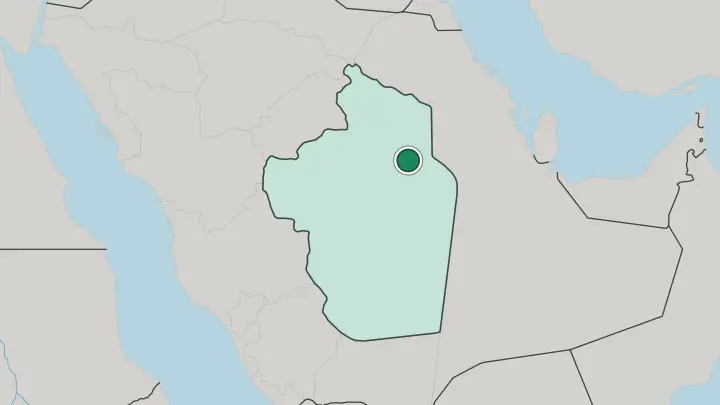 Map of Riyadh in Saudi Arabia