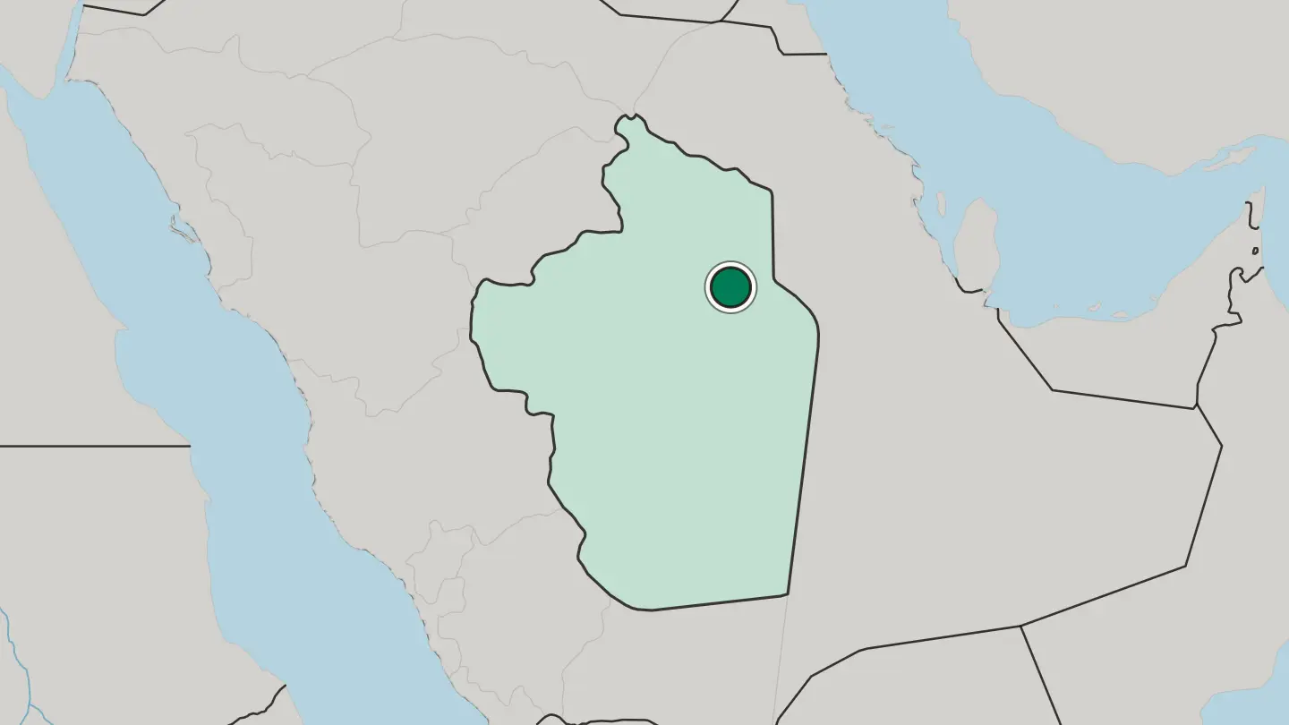 Map of Riyadh in Saudi Arabia