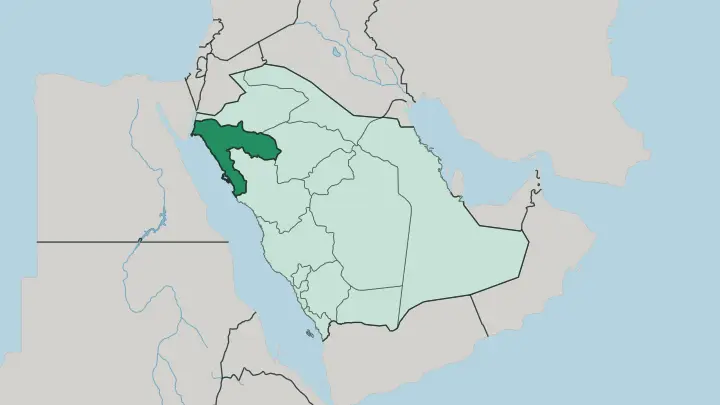 Map of Tabuk Region in Saudi Arabia