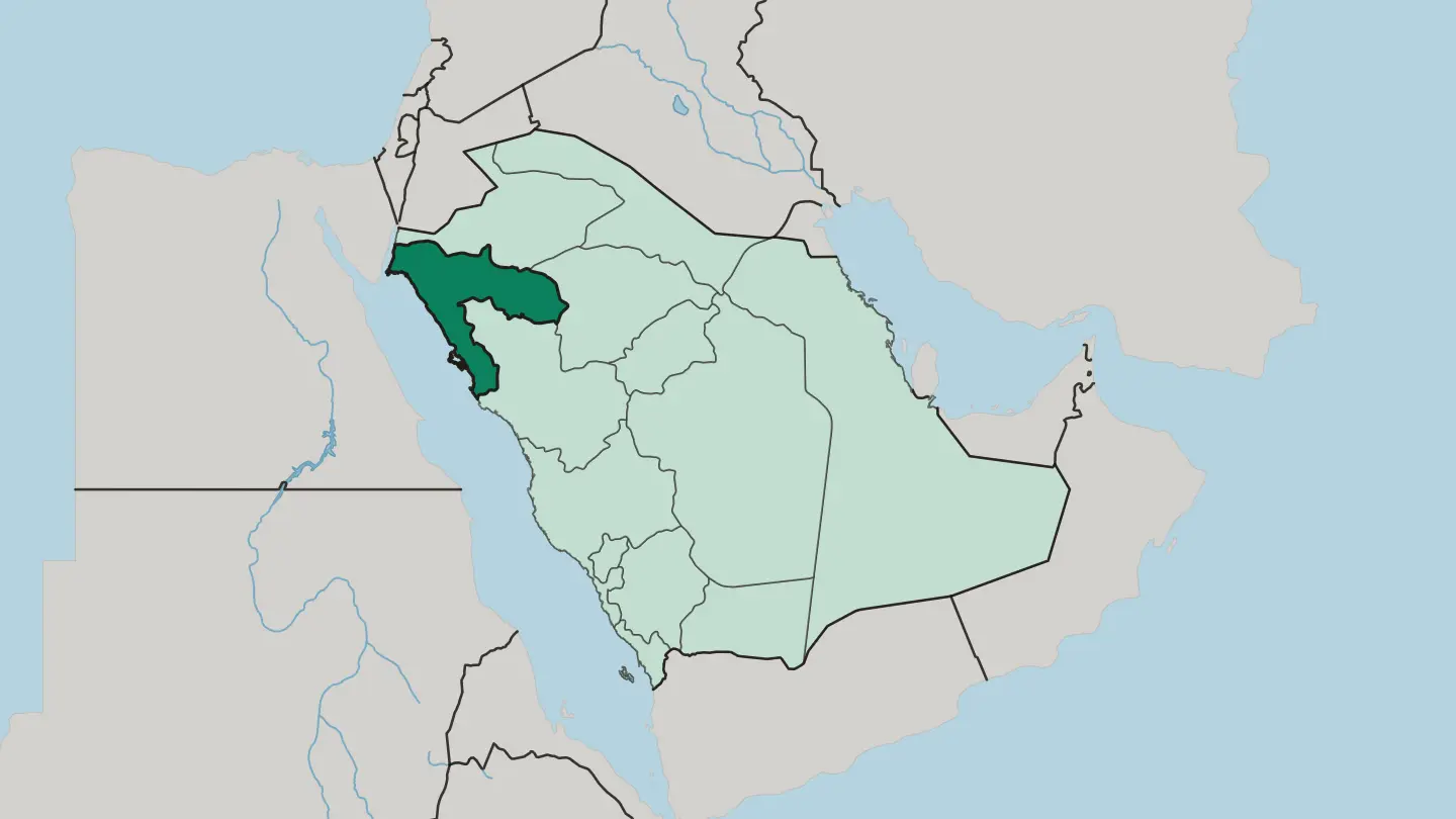 Map of Tabuk Region in Saudi Arabia