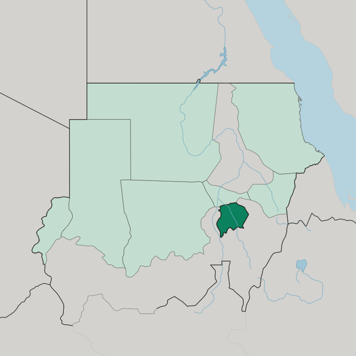 Map showing Al Jazirah State — In Sudan