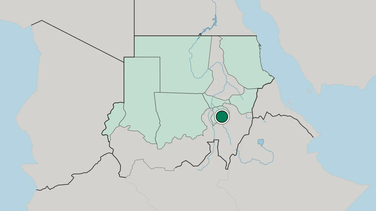 Map of Wad Medani in Sudan