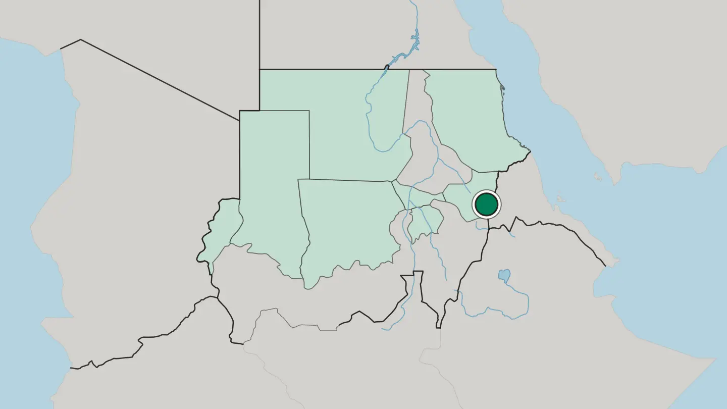 Map of Kassala in Sudan