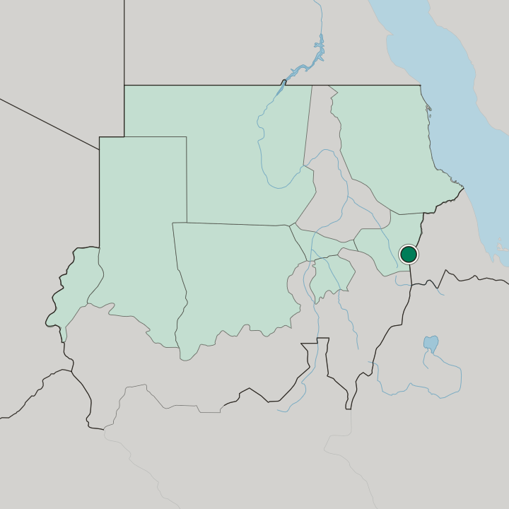 Map showing Kassala — In Sudan