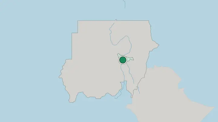 Map of Khartoum in Sudan