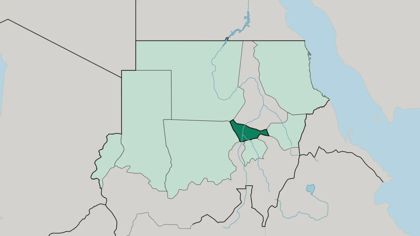 Map of Khartoum in Sudan