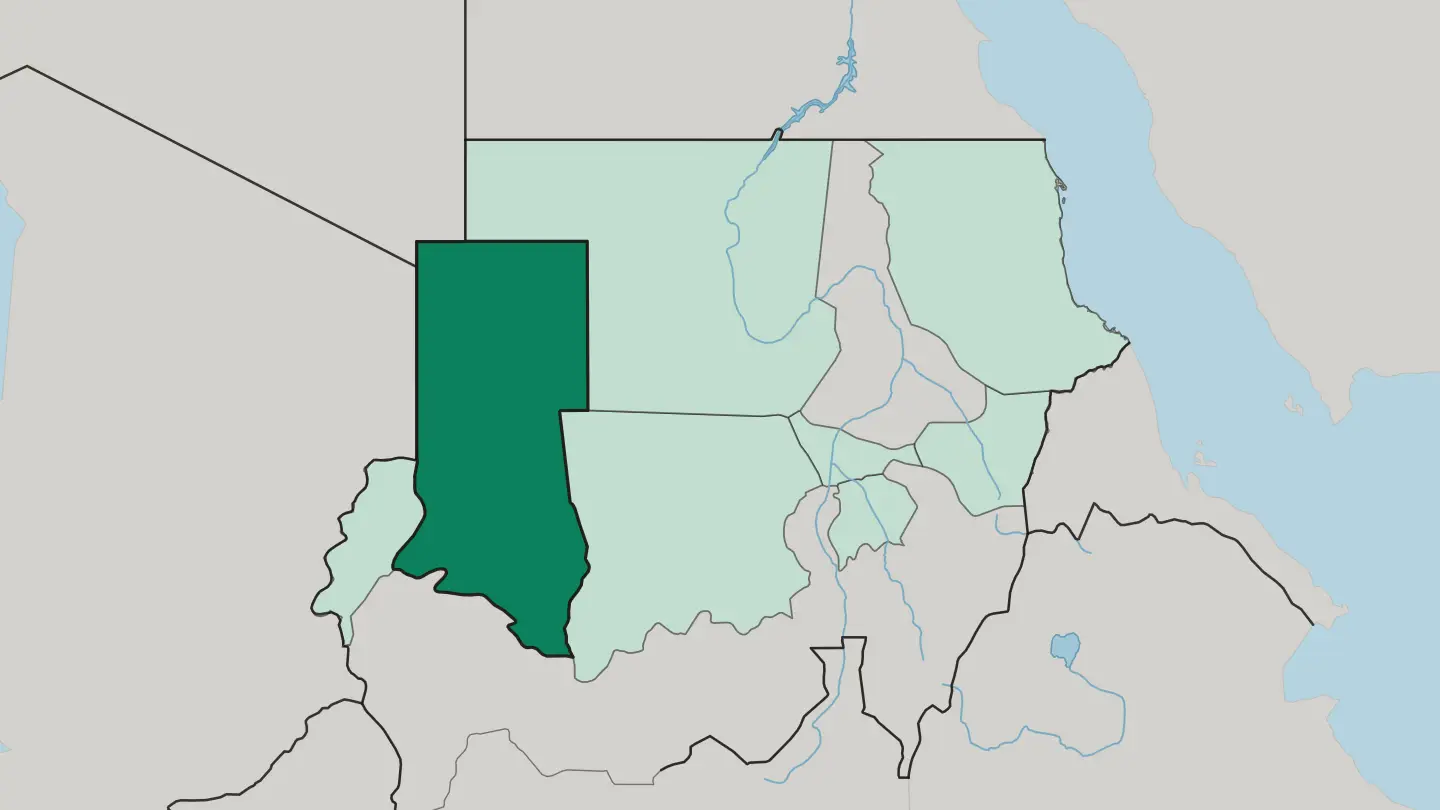 Map of North Darfur in Sudan