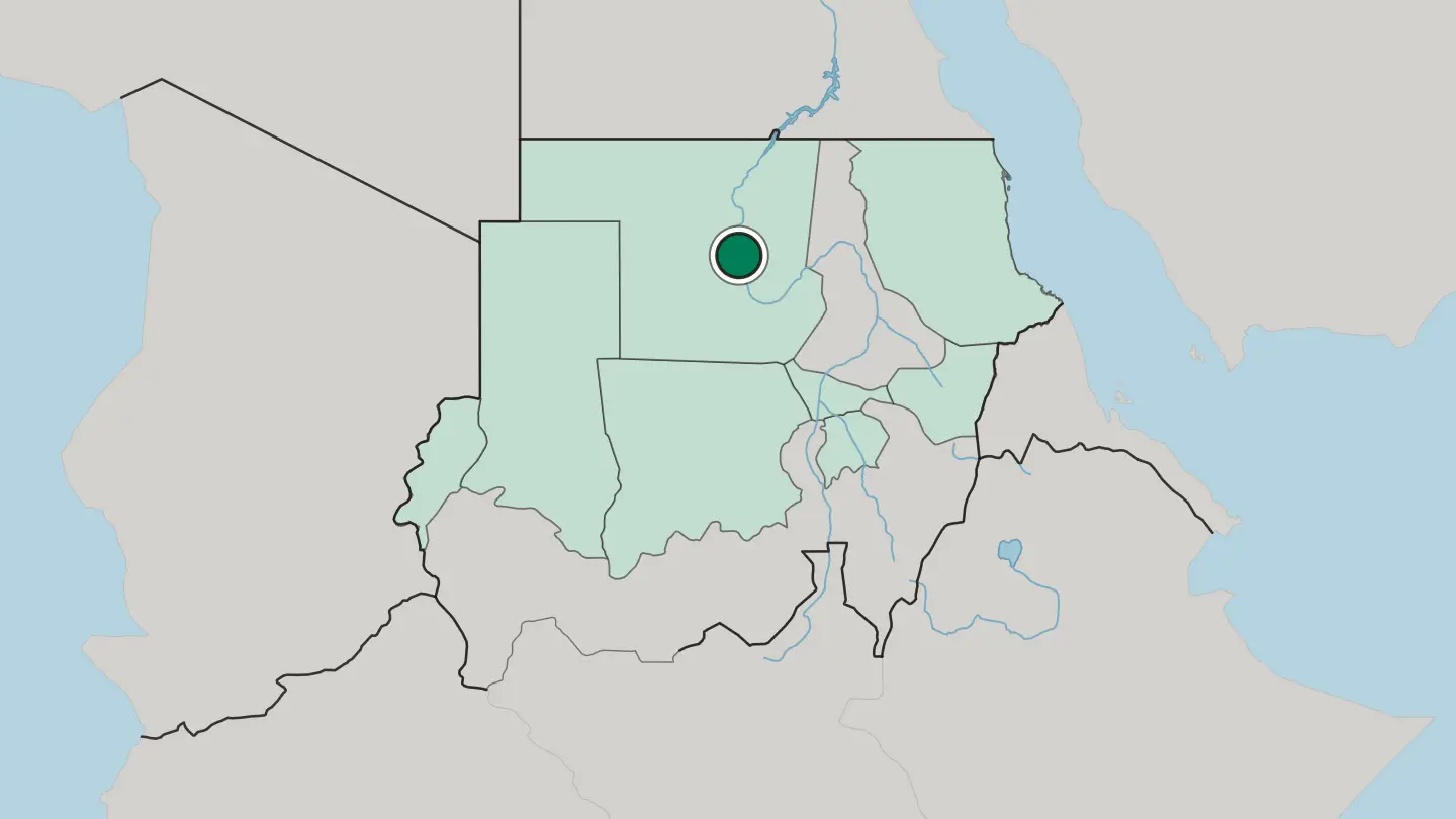 Map of Dongola in Sudan