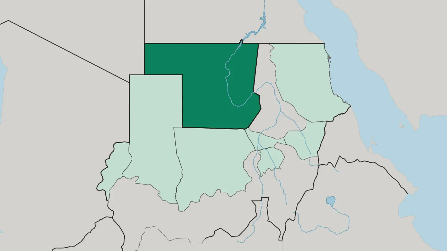 Map of Northern in Sudan