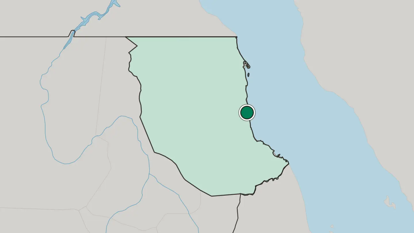 Map of Port Sudan in Sudan