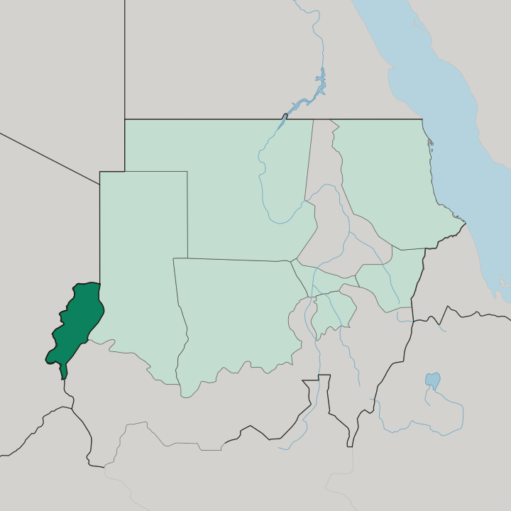 Map showing West Darfur — In Sudan