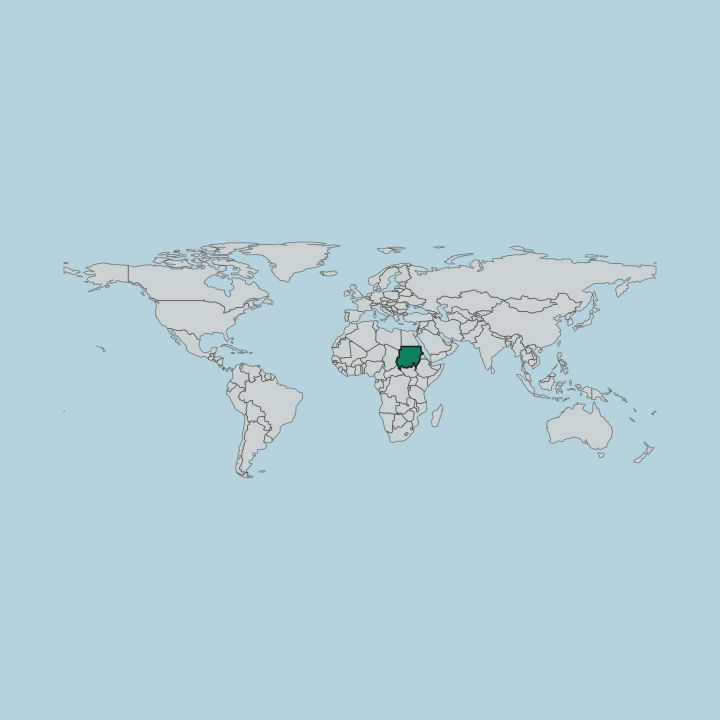 Map showing Sudan — Worldwide