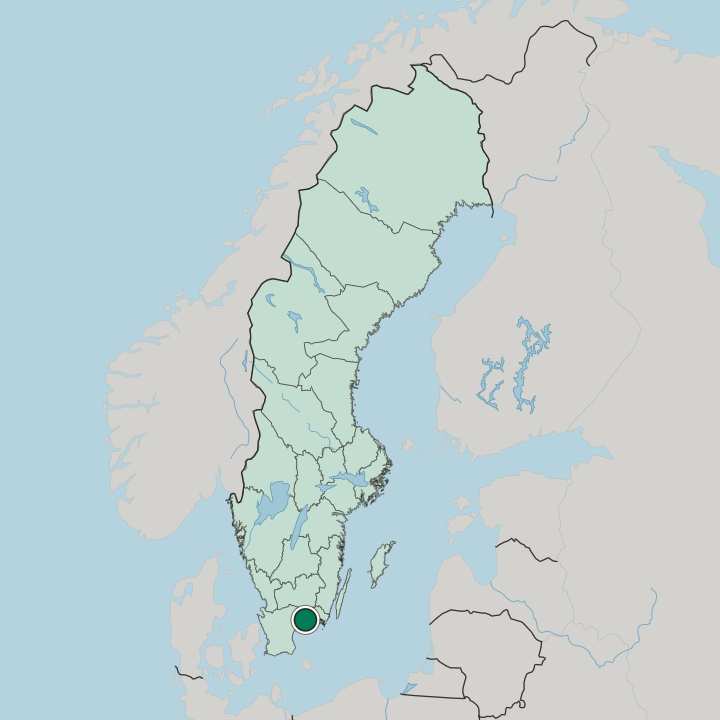 Map showing Karlshamn — In Sweden
