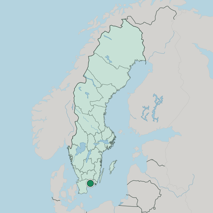 Map showing Karlshamn — In Sweden