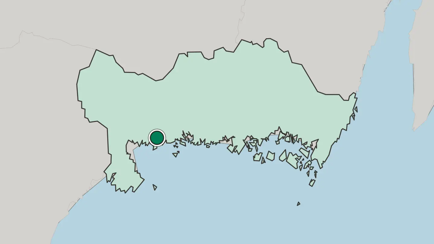 Map of Karlshamn in Sweden