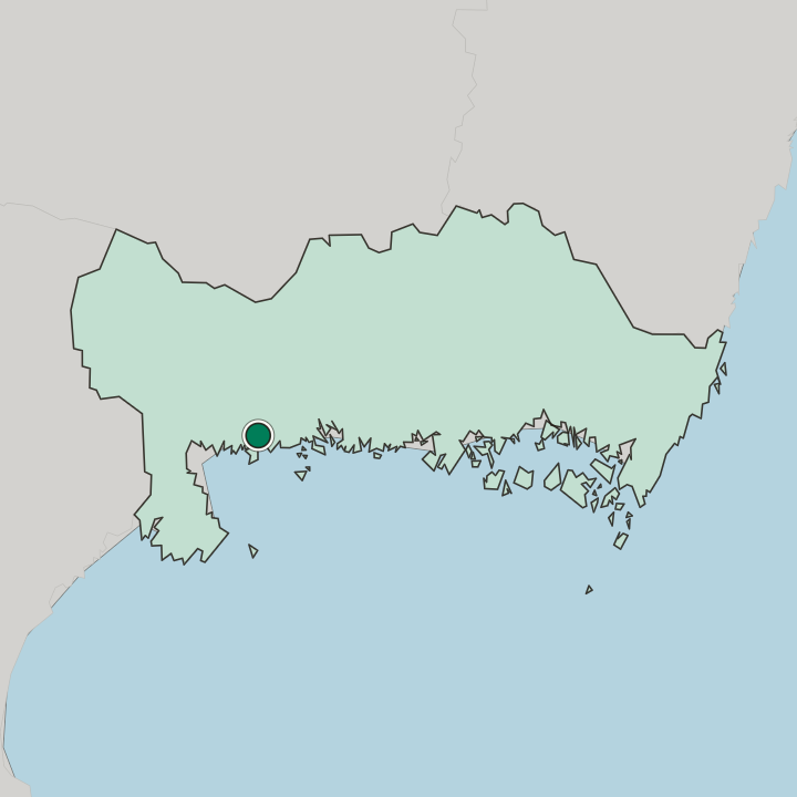 Map showing Karlshamn — In Blekinge County