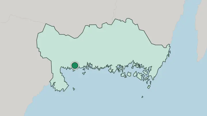 Map of Karlshamn in Sweden