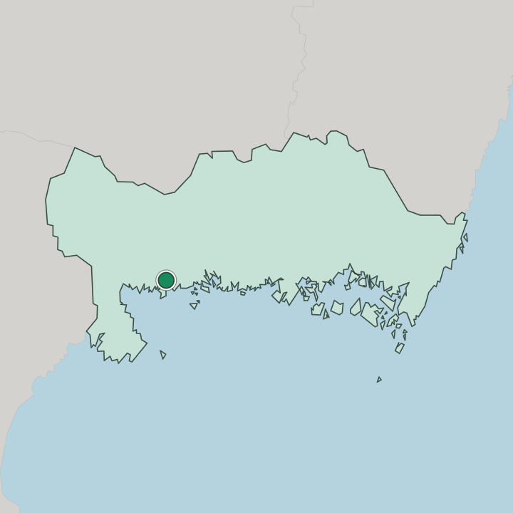 Map showing Karlshamn — In Blekinge County