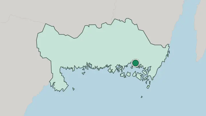 Map of Karlskrona in Sweden