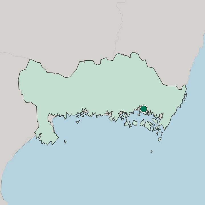 Map showing Karlskrona — In Blekinge County