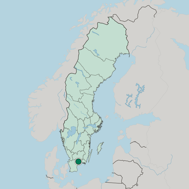 Map showing Olofström — In Sweden