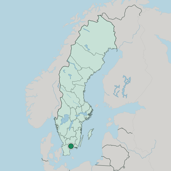 Map showing Olofström — In Sweden