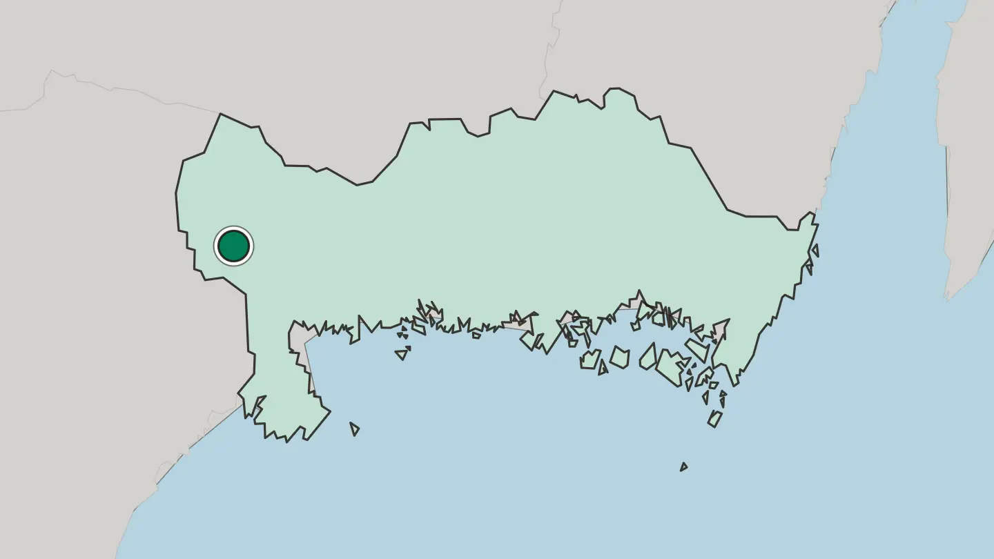 Map of Olofström in Sweden