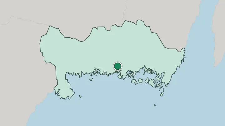 Map of Ronneby in Sweden