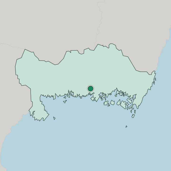 Map showing Ronneby — In Blekinge County