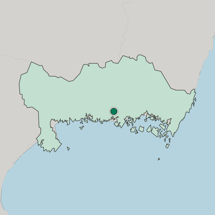 Map showing Ronneby — In Blekinge County