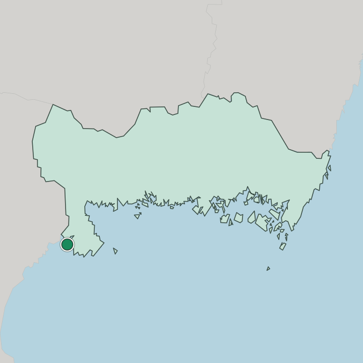 Map showing Sölvesborg — In Blekinge County