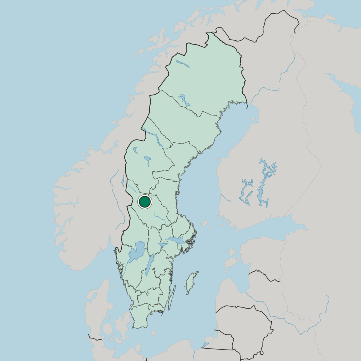 Map showing Älvdalen — In Sweden