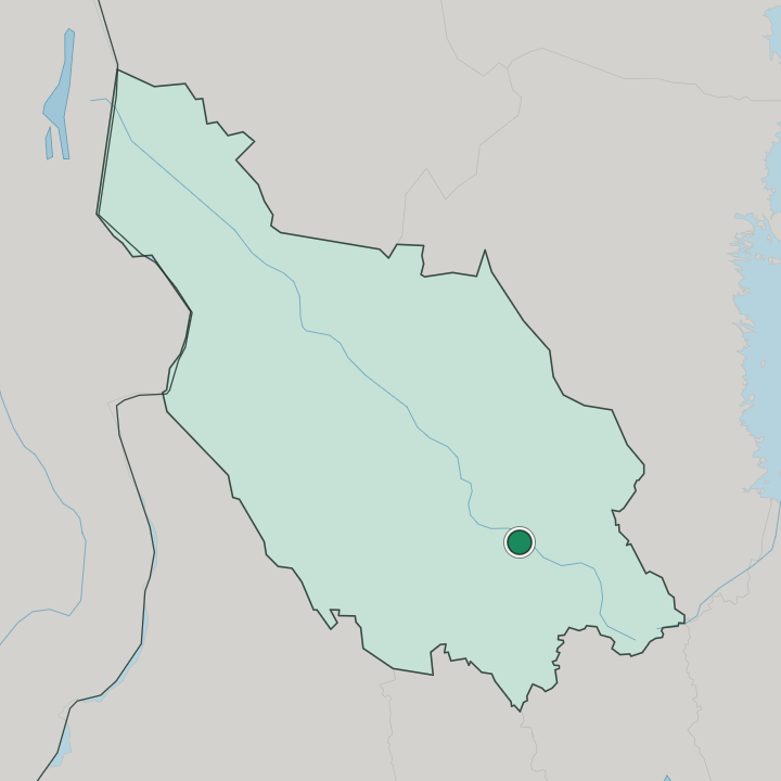 Map showing Borlänge — In Dalarna County
