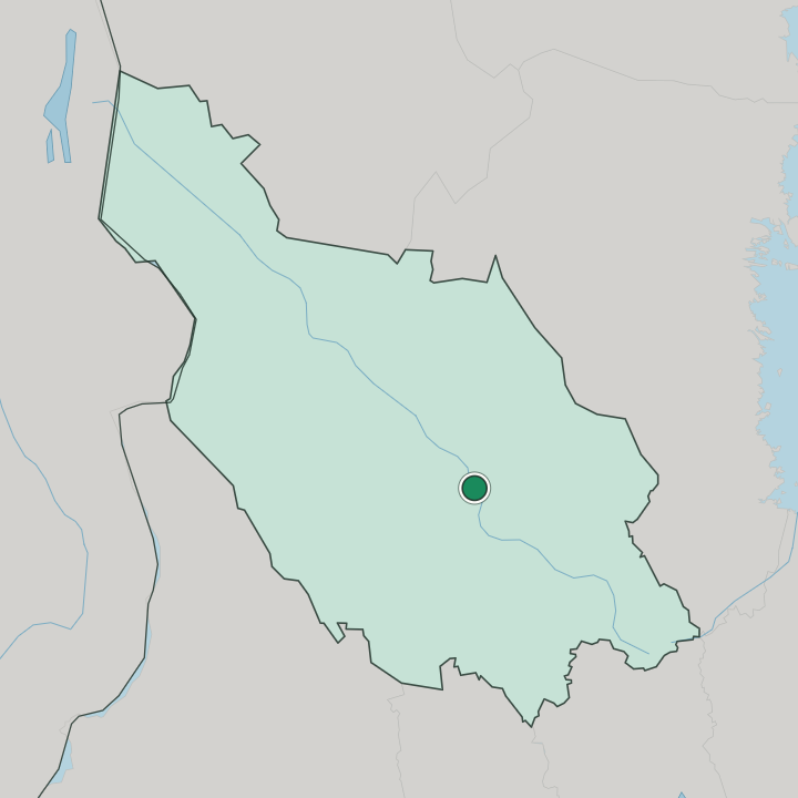 Map showing Leksand — In Dalarna County
