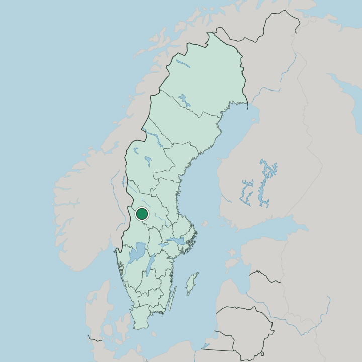 Map showing Malung — In Sweden