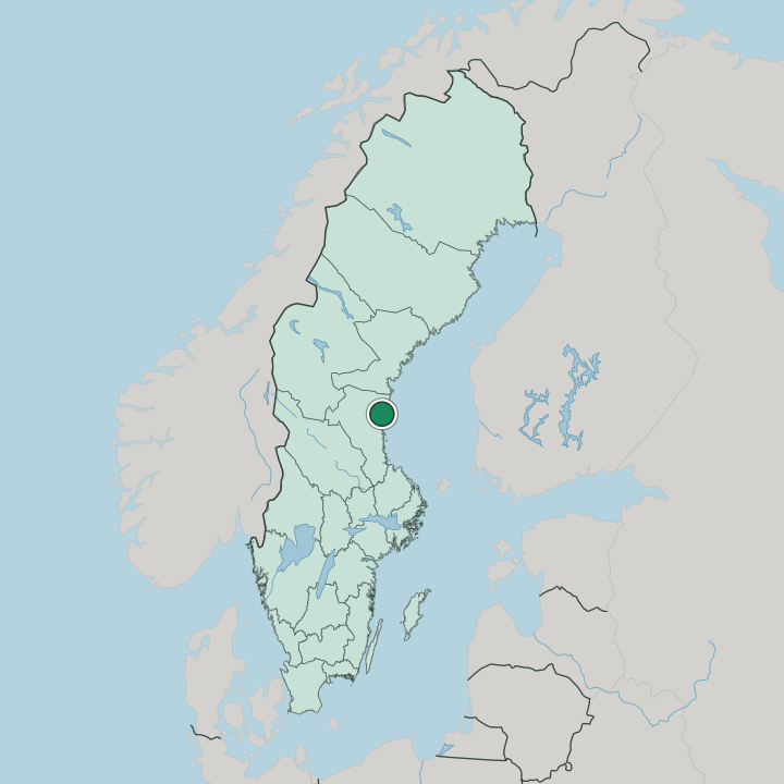 Map showing Hudiksvall — In Sweden