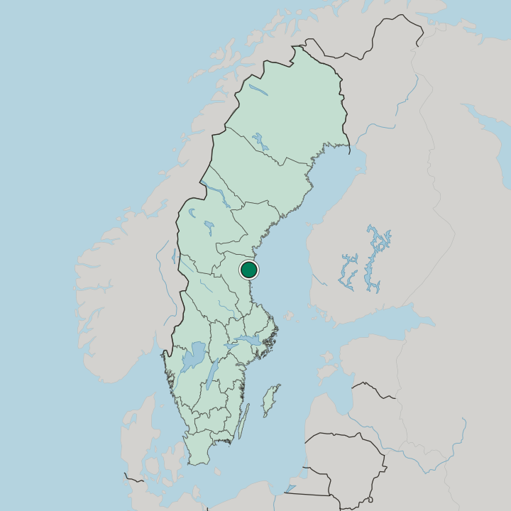 Map showing Hudiksvall — In Sweden