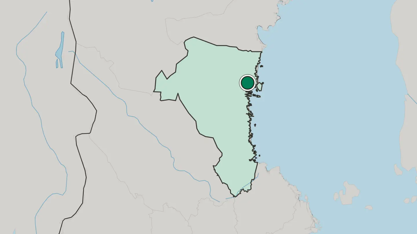 Map of Hudiksvall in Sweden