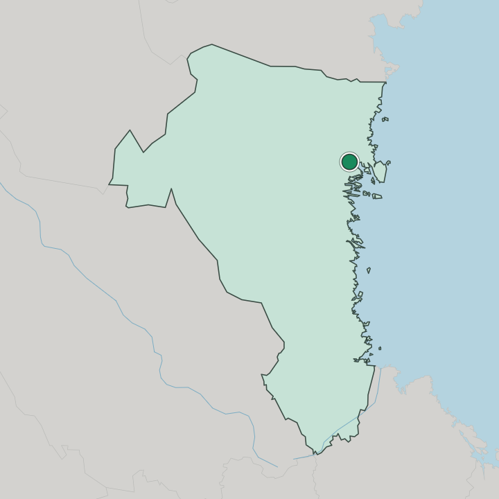 Map showing Hudiksvall — In Gävleborg County