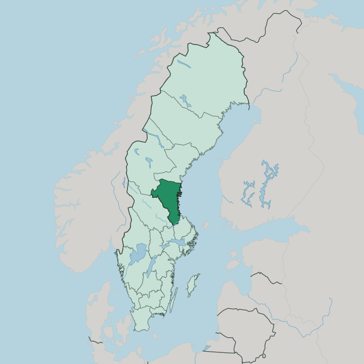 Map showing Gävleborg County — In Sweden