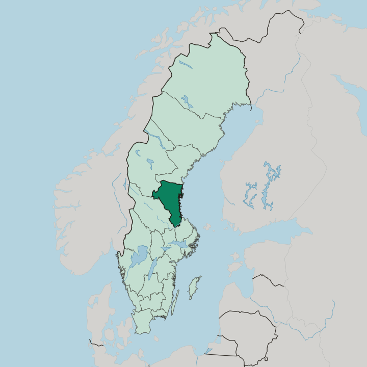 Map showing Gävleborg County — In Sweden