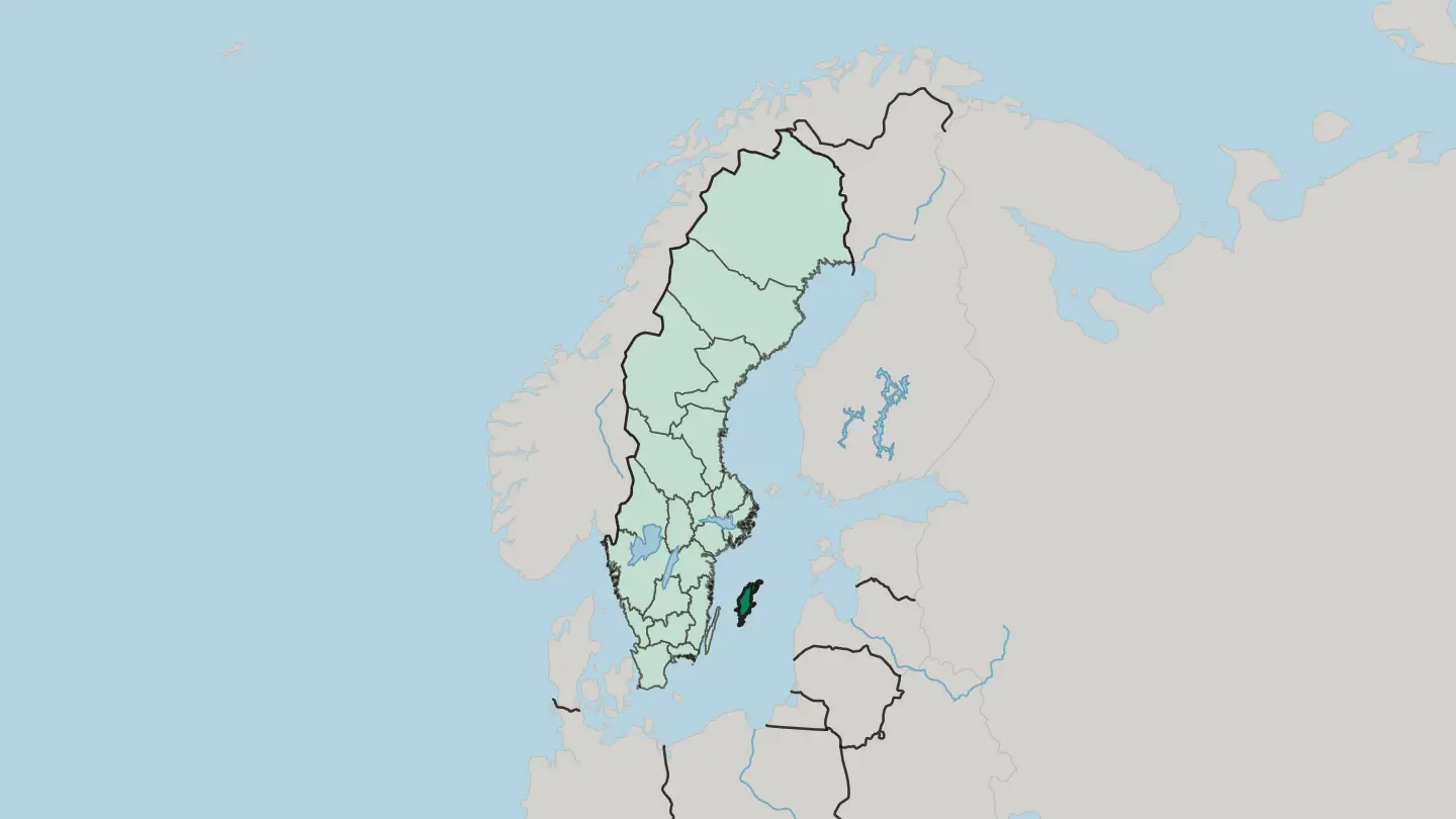 Map of Gotland County in Sweden