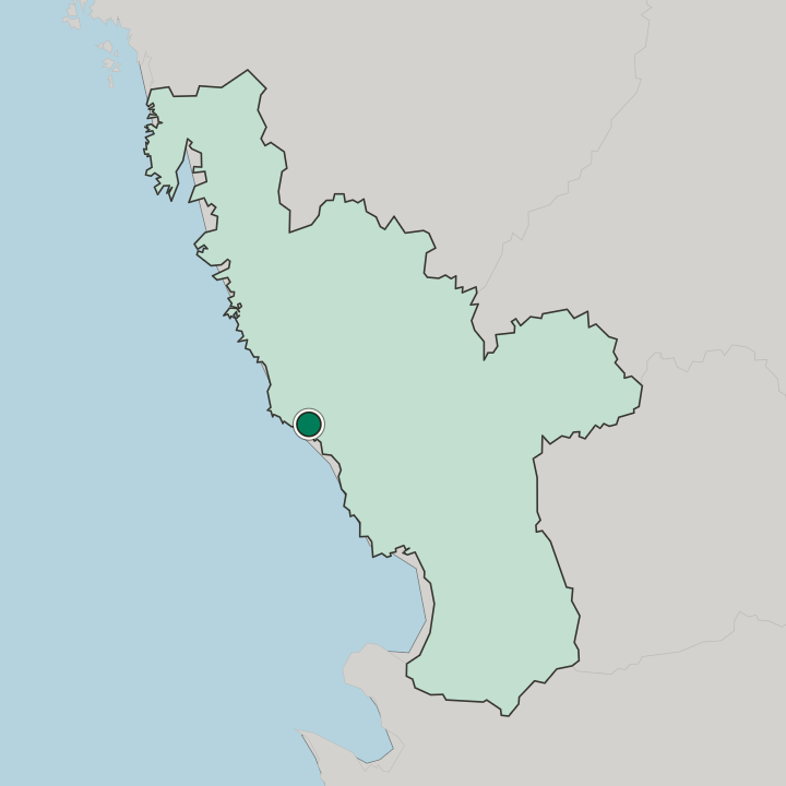 Map showing Falkenberg — In Halland County