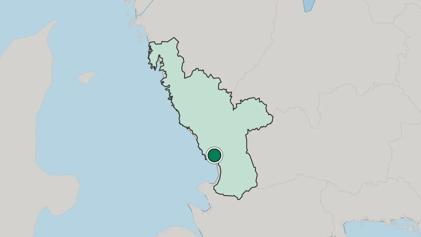 Map of Halmstad in Sweden